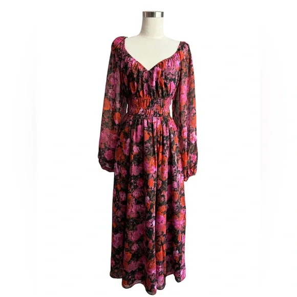 Steve Madden Laine Dress Floral Long Sleeve NWT - Picture 3 of 11